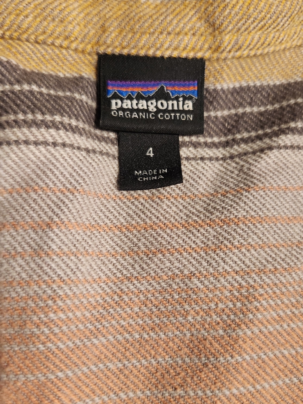 Patagonia Fjord Flannel Shirt Blanket Stripe Peach Pink Tan Cotton Women's 4 - Picture 5 of 9